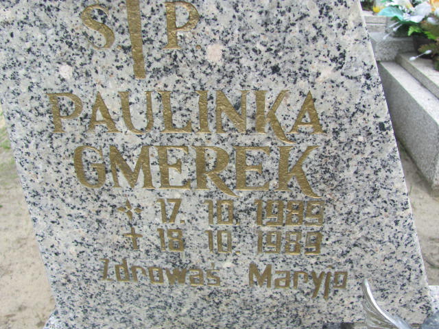 Paulina GMEREK 1989 Międzybórz - Grobonet - Wyszukiwarka osób pochowanych